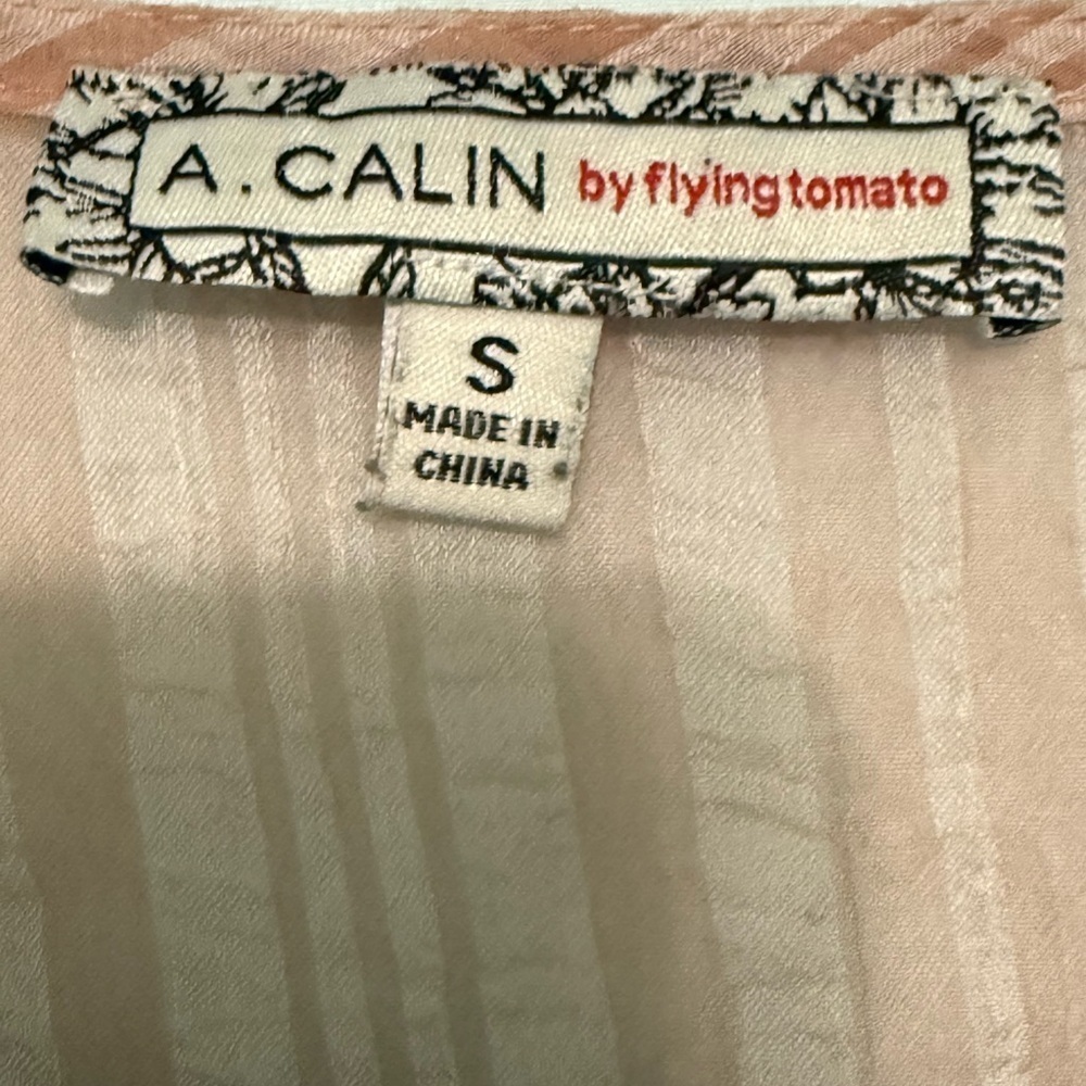 A. Calin by flying tomato blouse with long puffy sleeves and tie waist - Picture 3 of 5